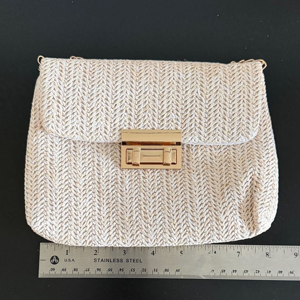 Chic Cream Woven Mini Bag‎